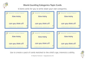 Counting In Categories Blank Cards