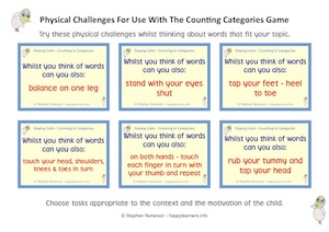 Counting In Categories With Physical Challenge Cards