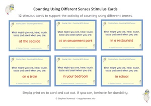 Couting Using Different Senses Stimulus Cards