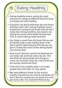 Eating Healthily Social Story