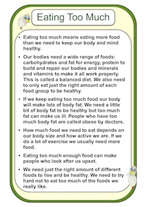 Eating Too Much Social Story Example