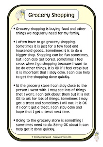 Grocery Shopping Social Story