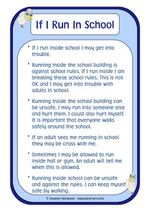 If I Run In School Social Story