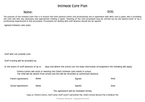 Intimate Care Plan