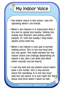 My Indoor Voice Social Story