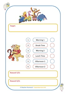 Pooh Reward Chart 1 day