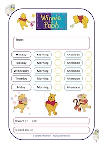 Winnie the Pooh Reward Chart 10 Sessions