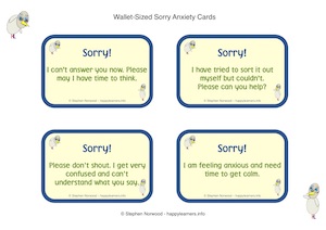 Sorry Anxiety Cards Free Printable Resource