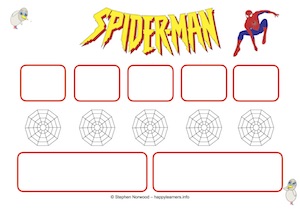 Spiderman Reward Chart 5 Blanks